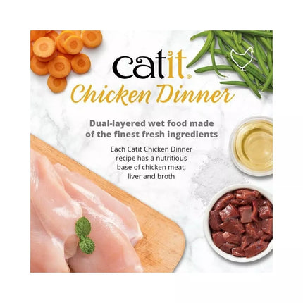 Catit Chicken Dinner konservai katėms su lašiša ir morkomis, 80 g