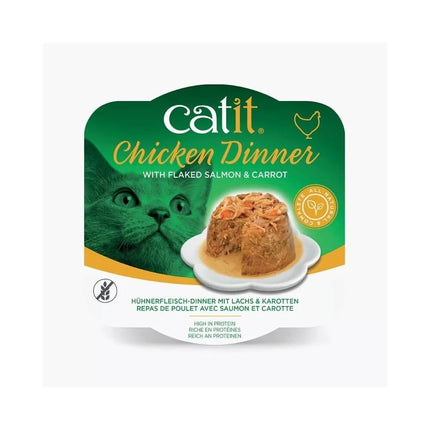 Catit Chicken Dinner konservai katėms su lašiša ir morkomis, 80 g