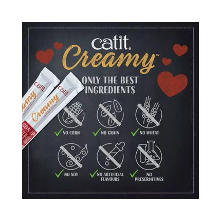Catit Creamy kreminis skanėstas katėms su vištiena ir ėriena, 4x10 g