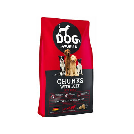 Dogs Favorite Chunks with Beef visavertis pašaras suaugusiems šunims, 15 kg