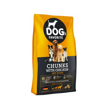 Dogs Favorite Chunks with Chicken visavertis pašaras suaugusiems šunims, 15 kg