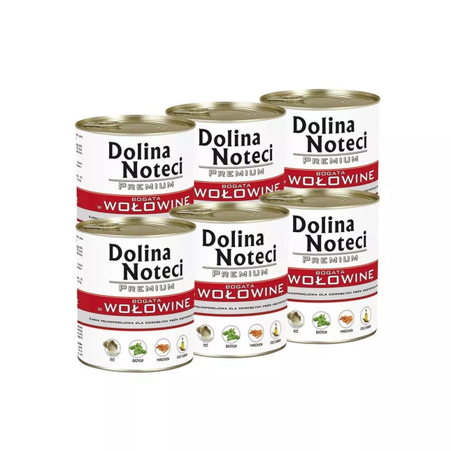 Konservai šunims su jautiena Dolina Noteci Premium, 6 x 800 g