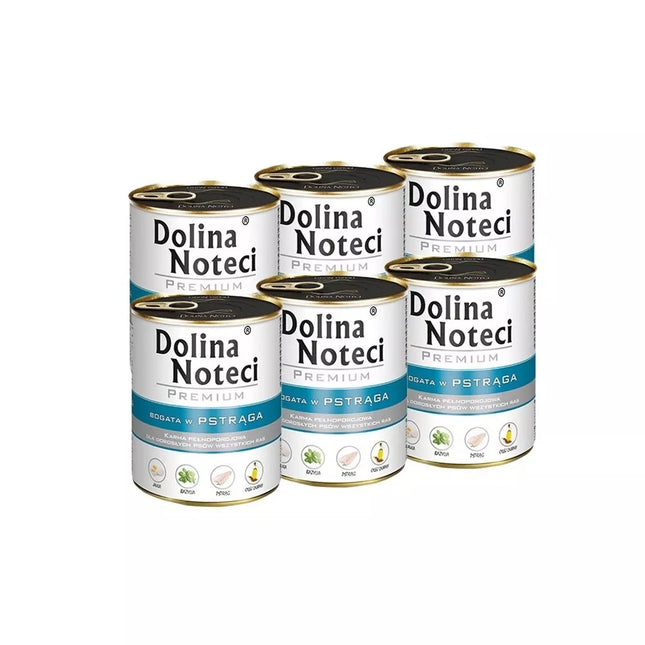 Konservai šunims su upėtakiu Dolina Noteci Premium, 6x800 g