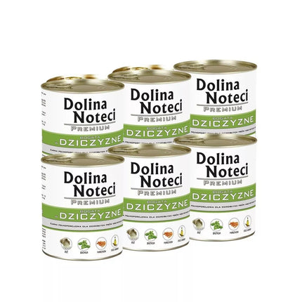 Konservai šunims su žvėriena Dolina Noteci Premium, 6 x 800 g