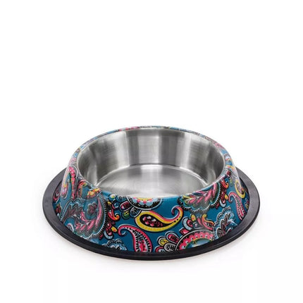 Dubenėlis gyvūnui, mėlynas margas, 15,5 cm, 0,5 l