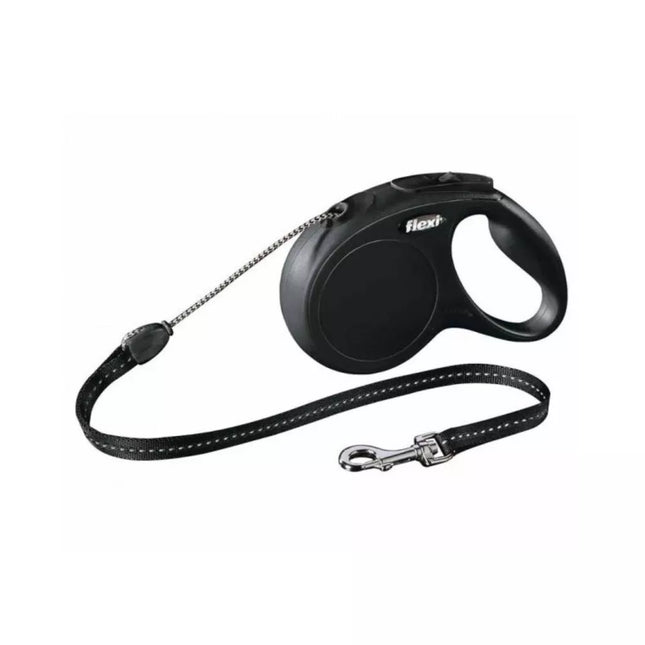 Automatinis pavadys-virvutė Flexi New Classic M juodas, 8 m,