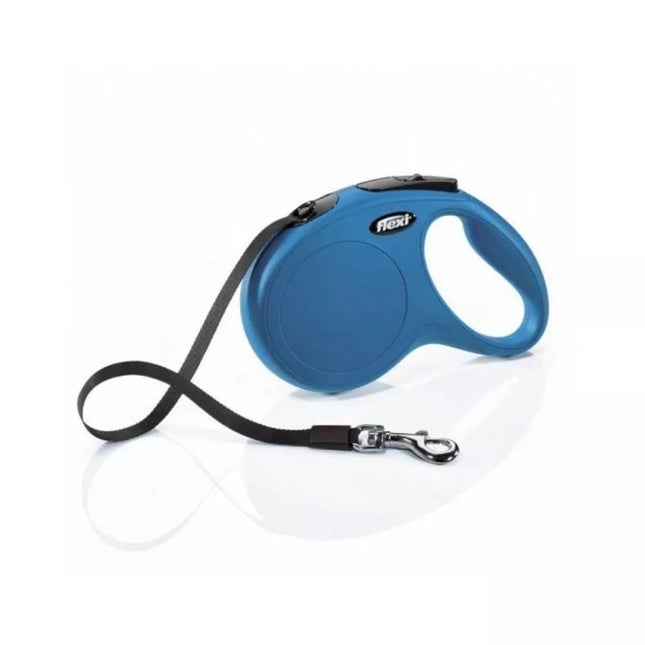 Flexi New Classic M automatinis pavadys mėlynas, 5 m, juostelė