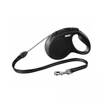 Flexi New Classic S automatinis pavadys juodas, 5 m, virvutė