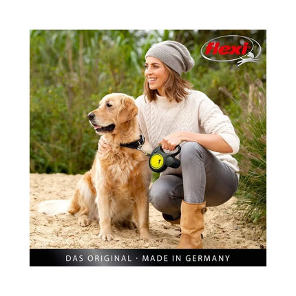 Flexi New Neon M automatinis pavadys, 5 m, virvutė