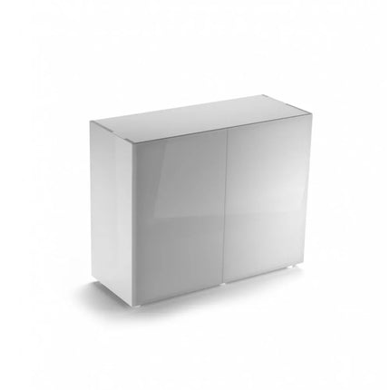 Glossy 100 spintelė stačiakampė balta su durelėmis, 100 cm