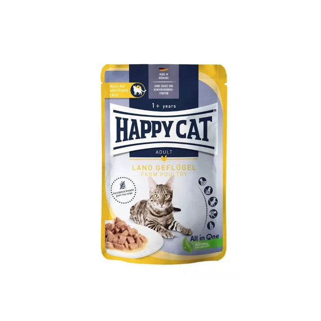 Happy Cat guliašas katėms su paukštiena LandGeflugel, 85 g