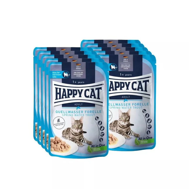 Happy Cat guliašas katėms su upėtakiu QuaellwasserForelle, 10x85 g