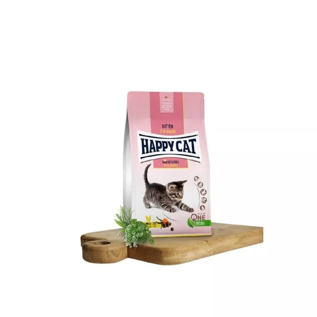 Happy Cat visavertis pašaras jaunoms katėms su paukštiena Junior LandGeflugel, 10 kg