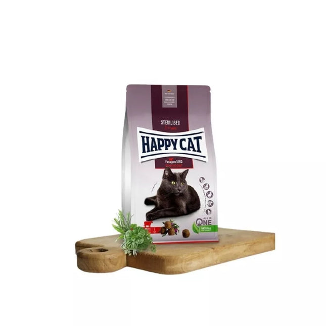 Happy Cat visavertis pašaras sterilizuotoms katėms su jautiena Sterilised Voralpen Rind, 1,3 kg