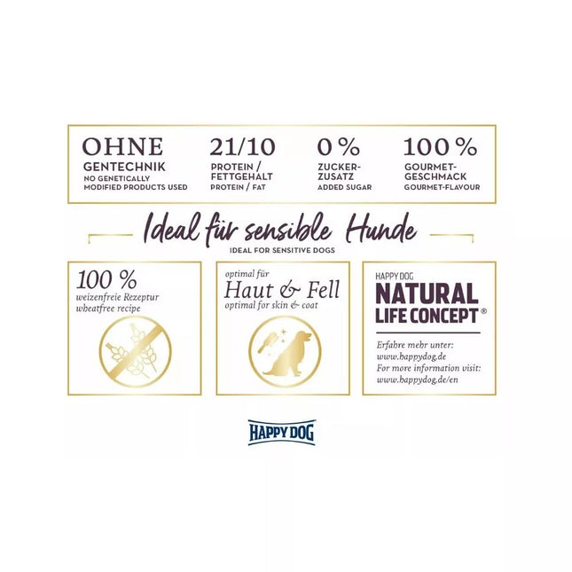 Happy Dog visavertis pašaras suaugusiems šunims su triušiena ir lašiša Ireland 4 kg