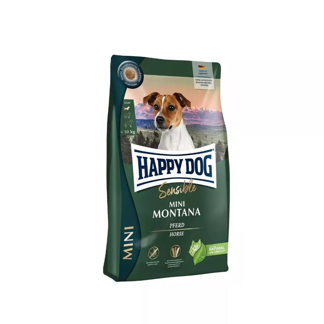 Happy Dog Mini Montana visavertis pašaras suaugusiems mažų veislių šunims su arkliena, 4 kg