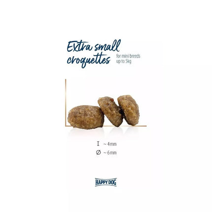 Happy Dog XS Mini Japan visavertis pašaras mažų veislių suaugusiems šunims su upėtakiais ir jūrų dumbliais, 300 g