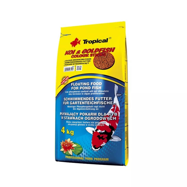 Tropical Koi&Goldfish Colour Sticks pašaras Koi karpiams ir auksinėms žuvelėms 50 l/4 kg
