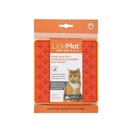 Laižymo kilimėlis LickiMat Cat Buddy Tuff, oranžinis