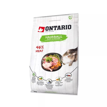Ontario visavertis pašaras suaugusioms katėms Cat Hairball, 2 kg