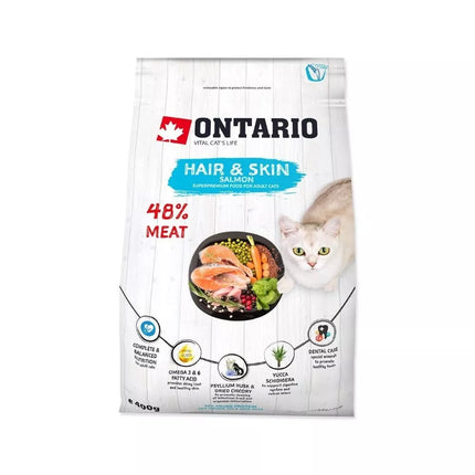 Ontario visavertis pašaras suaugusioms katėms Cat Hair&Skin, 0,4 kg
