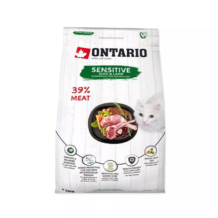 Ontario visavertis pašaras suaugusioms katėms Cat Sensitive, 2 kg