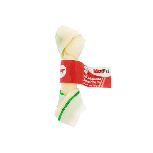 Skanėstas šunims galvijų odos mazgas, 16 cm (žalias)