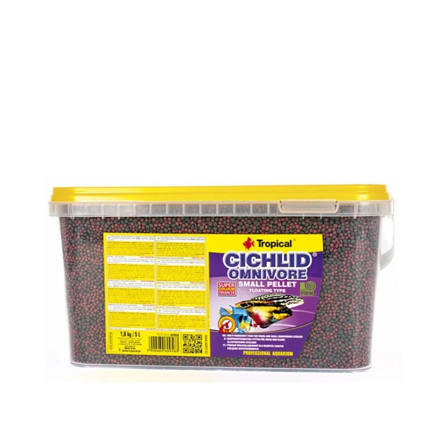 Tropical Cichlid Omnivore Small Pellet visavertis pašaras žuvims 5 l (1,8 kg)
