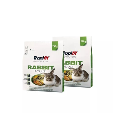 Maistas triušiams Tropifit Premium Plus Rabbit Adult 2x750 g
