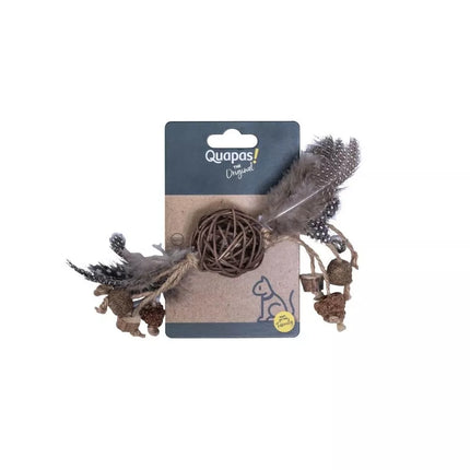 Žaislas katėms kamuoliukas su plunksnomis