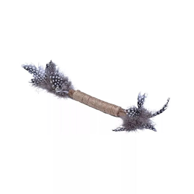 Žaislas katėms matatabi lazdelė su plunksnomis, 4,5x8 cm